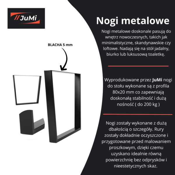 Nogi metalowe 80×20-VF